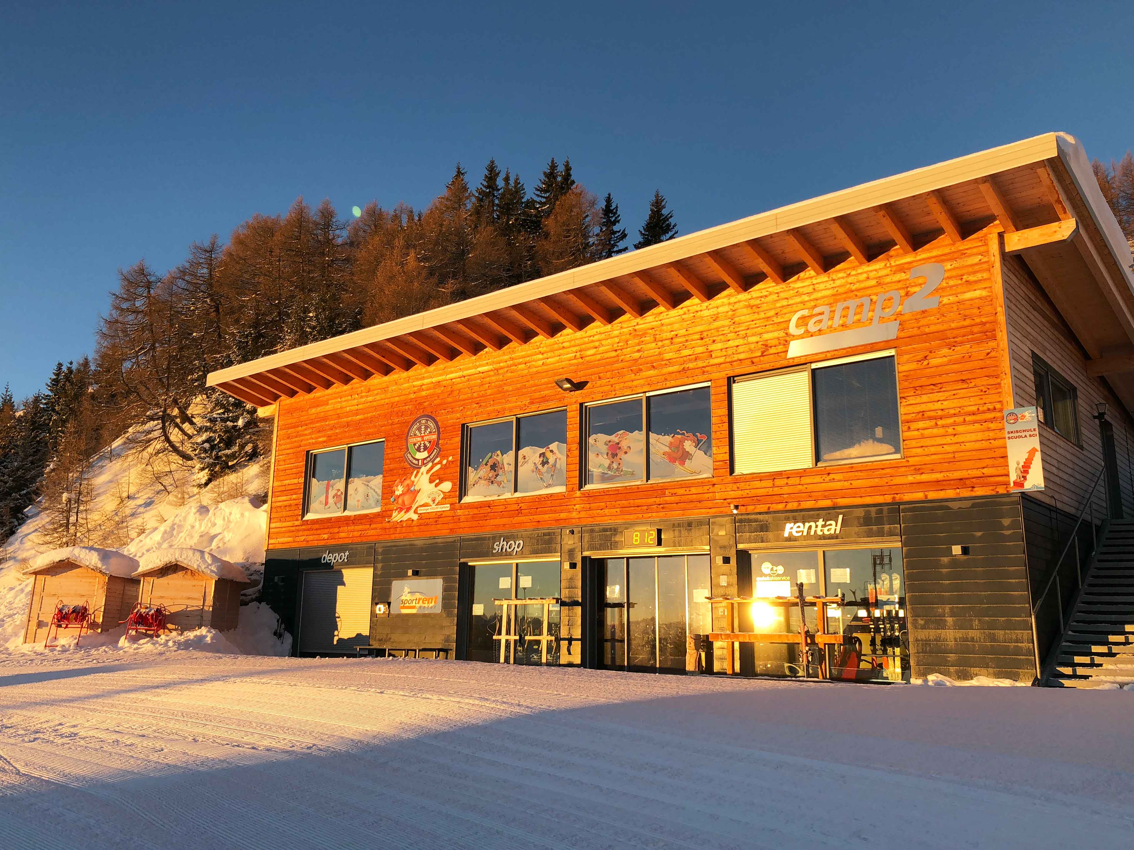 Skidepot direkt am Berg